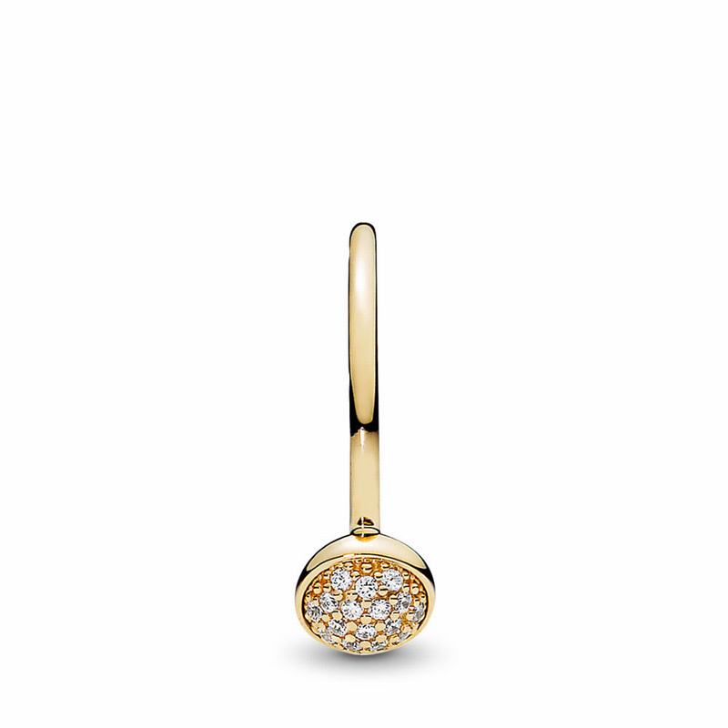 Pandora Dazzling Droplet Promise Ring Ireland - Yellow Gold 14 K/Cubic Zirconia - 537289SLA